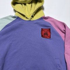 Teddy Fresh Colorblock Pullover Hoodie Size S Purple Green Pink Blue Pockets