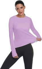 SPF 50 Women Sun Protection Shirt UV Long Sleeve Hiking Top Quick Dry Outdoor To