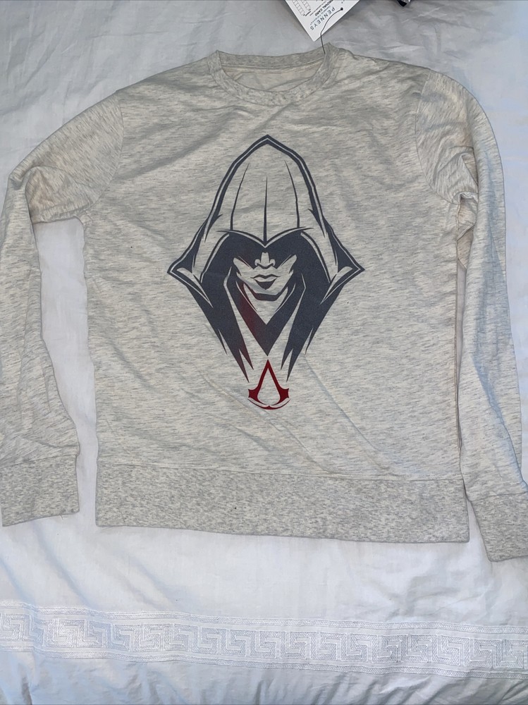 ASSASSIN’S CREED Lightweight Sweatshirt Size Medium Light Gray ORIGINAL SAMPLE