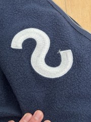 Supreme Navy Big S Embroidered Zip Up Hoodie Size Large