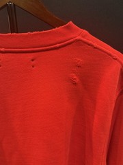 Amiri Men’s Red Sweatshirt With Distressed Detailing And Chest Logo Size Medium