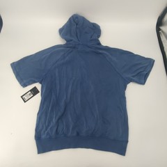 Fabletics The Year Round Terry Short Sleeve Hoodie Workout Sz Large Indigo Blue