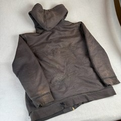 Timberland Mens XL Sherpa Lined Full Zip Hoodie Faded Gray Embroidered 1973 Logo