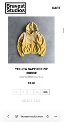 Bravest Studios Yellow Sapphire Zip Hoodie