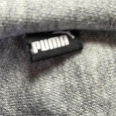 Puma Hoodie Mens Large Gray Fleece Pullover Kangaroo Pocket Graphic Logo