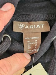 M / MEDIUM – BLACK – Ariat Men’s Long Sleeve Warm Fleece Logo Print Hoodie