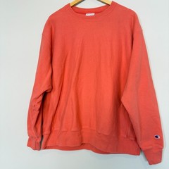 Vintage Champion Reverse Weave Pullover Sweatshirt Mens XL Coral Ribbed Sides