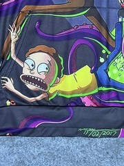 Rick & Morty Lightweight Hoodie Adult Size XL Purple Green Polyester Pullover
