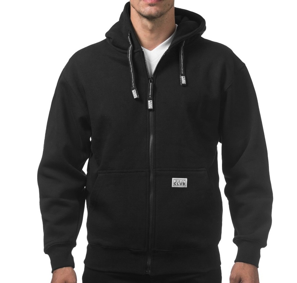 Pro Club Men’s Heavyweight Full Zip Fleece Hoodie Cotton Blend
