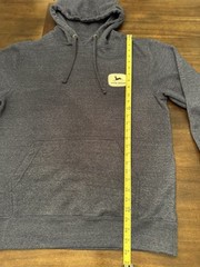 John Deere Hoodie Adult Large Heather Dark Gray/Blue Hue Sweatshirt Casual Mens