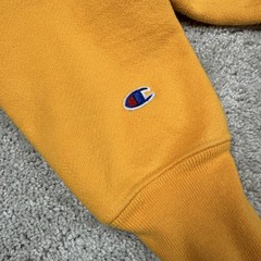 Champion Reverse Weave Sweatshirt Mens Small Gold Yellow Crewneck Pullover Logo