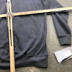 Sapphire Lounge Sweatshirt Mens 2XL Gray Button Front Hoodie Pockets Epaulette *
