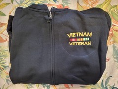 Vietnam veteran embroidered full zip hoodie (black)