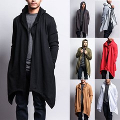 Victorious Men’s Long Length Drape Cape Cardigan Hoodie Sweater JK701 – J7A