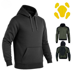 Men Black Motorcycle Aramid Hoodie Pullover CE Level 2 Armor Lined Hoodie Armore