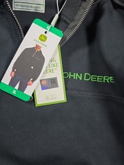 JOHN DEERE Men’s Stitched Logo Heavyweight Hoodie Sweatshirt, Black XL NWT