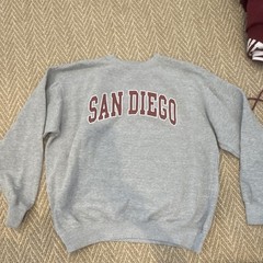 P&K Gray San Diego Graphic Crewneck Pullover Sweatshirt Fleece One Size