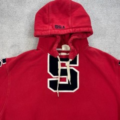 Triple Five Soul Hoodie Mens XXL Red Varsity Letter S Pullover Streetwear Cotton