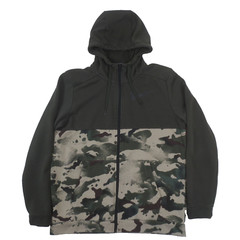 Nike Dri-FIT Hoodie Men Large Green Camo Full Zip Training Gym Athleisure Casual
