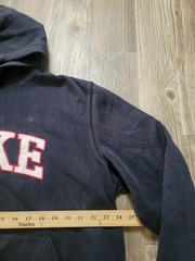 Nike Hoodie Mens XL Navy Blue Athletic Dept Pullover Sweatshirt Spell Out Logo