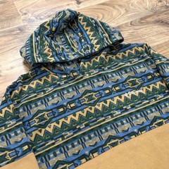 Columbia Fleece Hoodie Mens XXL Tan Aztec Geometric Pullover Outdoor Sweater