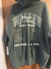 Morgan Wallen One Night At A Time World Tour Hoodie Mens L Green Concert 2024