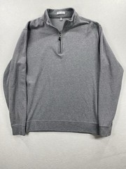 Peter Millar 1/4 Zip Sweater Men’s L Gray Rayon Fleece Outdoors Pullover Golf
