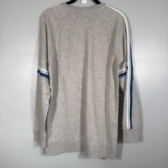Roots French Terry Athletic Stripe Sleeve Crewneck Sweatshirt Gray Small