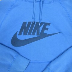 Nike Sweater Mens Small Blue Sportswear Logo Swoosh Hoodie Sweatshirt Outdoors