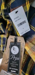 PRPS Jeans Flannel Plaid Fade, Size Medium, Yellow/Navy, New NWT Japan