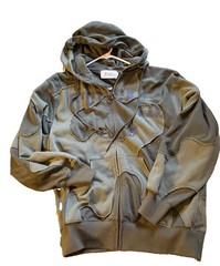 Telfar green & gray camo zip up hoodie size M