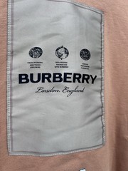 Men’s BURBERRY Owie Label Logo Appliqué Designer Hoodie Tan Sweatshirt Medium