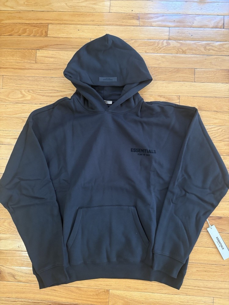 Essentials Black Stretch Limo Pullover Hoodie