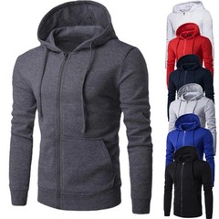 Men’s Autumn Zip Hoodie Jacket Slim Fit Long Sleeve Casual Sweatshirt