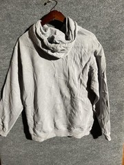 Hoodie Sweatshirt Mens Medium Gray Pullover Fleece Kangaroo Pocket Basic Solid