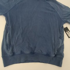 Fabletics The Year Round Terry Short Sleeve Hoodie Workout Sz Large Indigo Blue