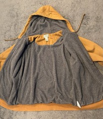 L.L. Bean Katahdin Iron Works Hoodie Full Zip Mens M Fleece Lined Yellow/Tan