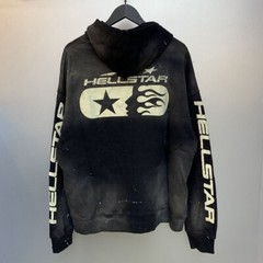 HELL print STAR zip-up hoodie Street Casual S, M, L, XL