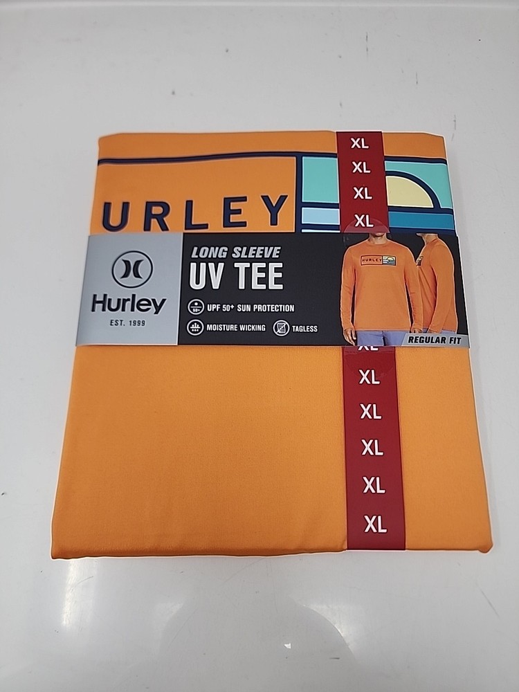 Hurley Men’s Sunny Side Hybrid Stretch Tagless UV T-Shirt XL Nectarine