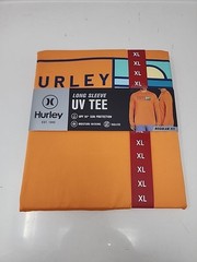 Hurley Men’s Sunny Side Hybrid Stretch Tagless UV T-Shirt XL Nectarine