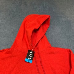 Life Authentic Apparel Hoodie Mens 2XL Red Cotton Fleece Lined Drawstring Cozy