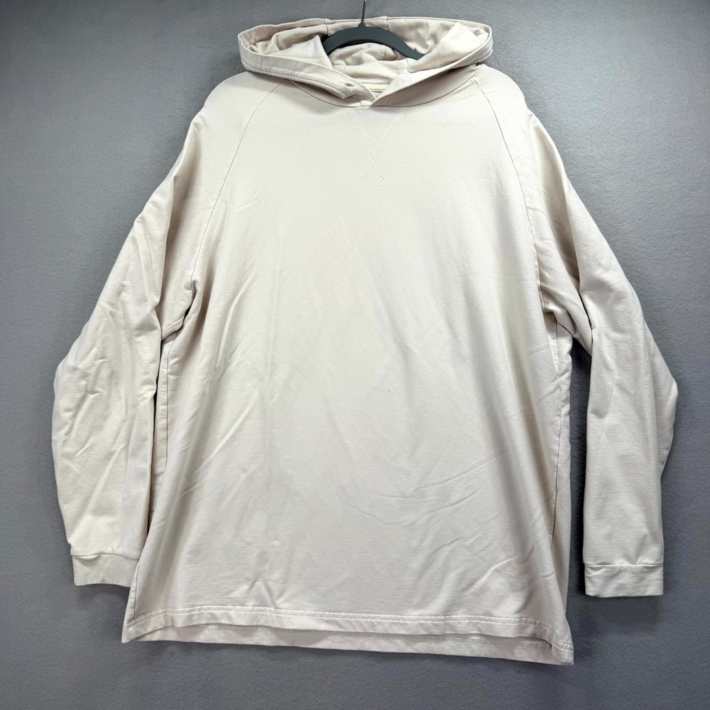 Tomorrows Laundry Hoodie Mens 2XL Cream Heavy Sweatshirt Long Sleeve Pullover