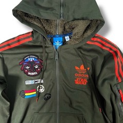 ADIDAS ORIGINALS STAR WARS REBEL XWING MILITARY GREEN HOODED TRACK TOP JACKET