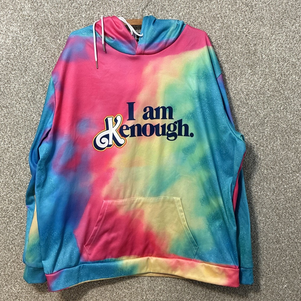 “I Am Kenough” Rainbow Hoodie 4XL Tie Dye Multicolor Barbie Movie Mattel