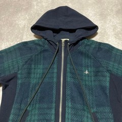 Vivienne Westwood MAN Double Zip Hoodie Orb Logo Green size 44 Made in japan
