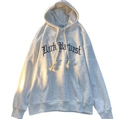 Men Korean Letter Print Plush Thick Hooded Loose Sweatshirt Hoodie Tops