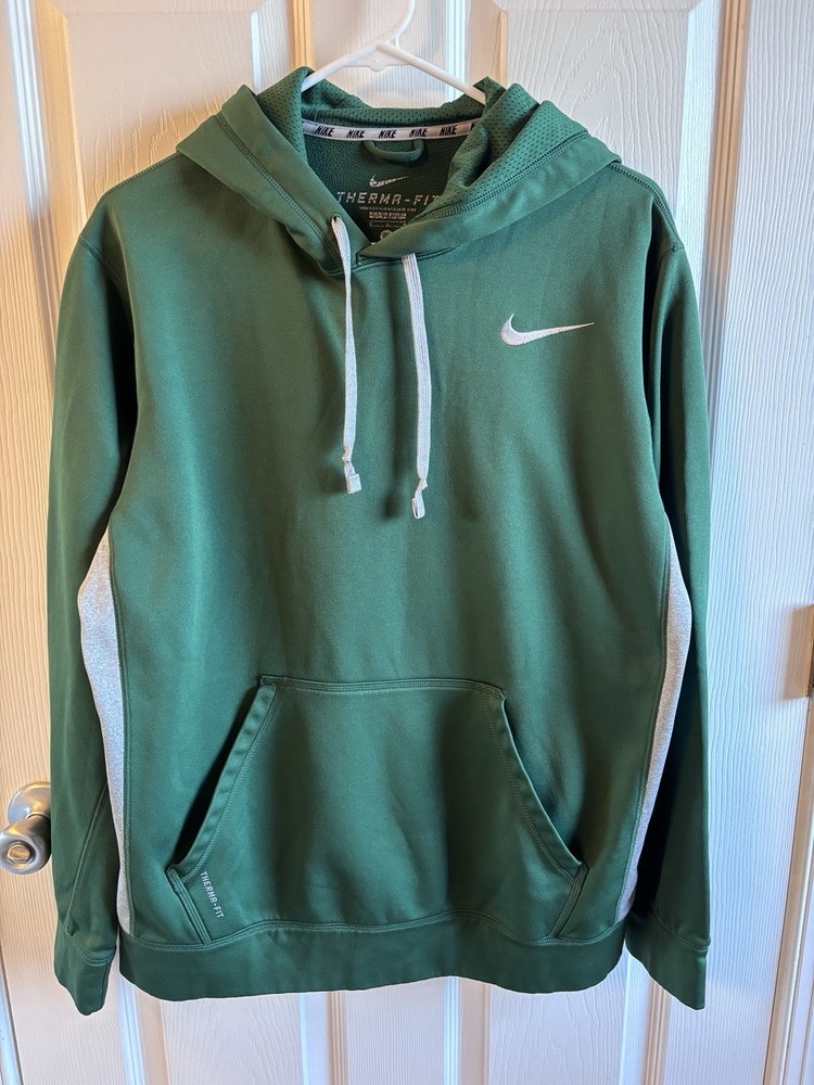 Nike Therma-Fit Hoodie Green Gray Medium