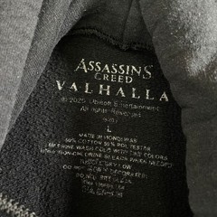 Assassins Creed Valhalla Lapel Ornate Creed Ubisoft Black Hoodie Men’s LARGE