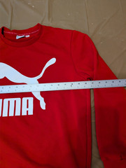 Puma Mens Red Big Logo Classic Fit Crewneck Sweatshirt Medium Long Sleeve