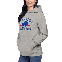 Married Into This Buffalo Football Bills Hoodie Husband Wife S,M,L,XL,2X,3X